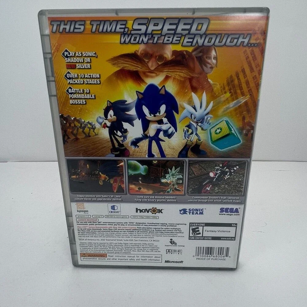Sonic The Hedgehog Platinum Hits (Microsoft Xbox 360, 2006) Complete W/ Manual